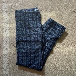 Betabrand Womens L Straight Leg Printed Shibori Pattern Gray Black